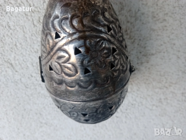 Възрожденски Сачан,кадилница, тамянник, бронзов, Стар, рядък, снимка 5 - Антикварни и старинни предмети - 52526663