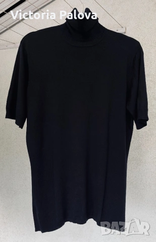 Луксозна копринена блуза с поло яка , снимка 3 - Блузи с дълъг ръкав и пуловери - 53225453