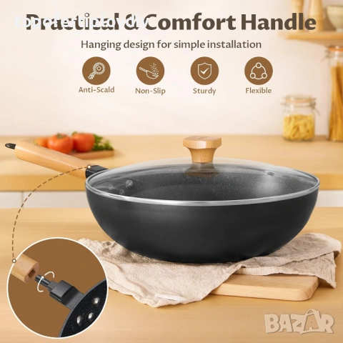 Тиган BEZIA Wok Non Stick, снимка 5 - Съдове за готвене - 53654347