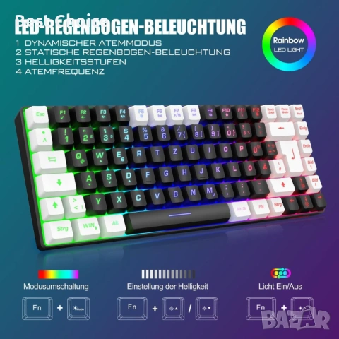 Гейминг RedThunder Безжична игрална клавиатура и мишка, снимка 11 - Клавиатури и мишки - 53055759