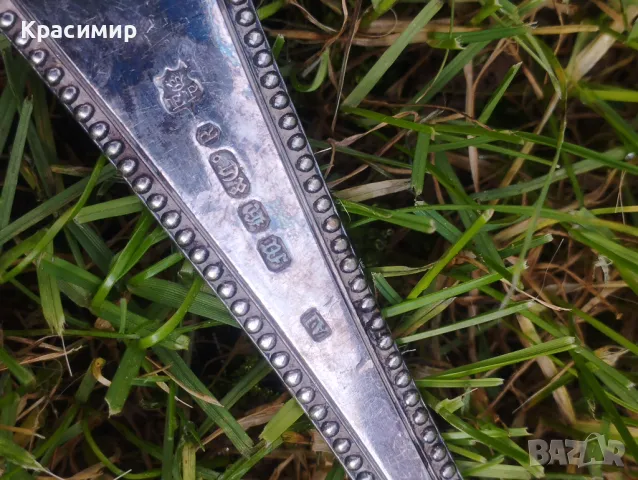 Голяма посребрена лъжица за сервиране 📐37х5,5 см , снимка 5 - Антикварни и старинни предмети - 48818336