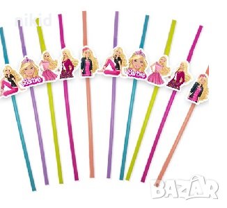 10 бр Барби Barbie парти сламки рожден ден, снимка 2 - Други - 42689832