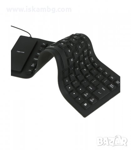 КЛАВИАТУРА, СИЛИКОНОВА, УСТОЙЧИВА НА ЗАЛИВАНЕ, ПРАХ И УДАРИ, USB ЧЕРНА - код 0081