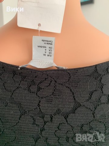HM черна рокля от дантела размер S, снимка 16 - Рокли - 40819595