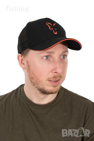 Шапка Fox Collection Trucker Cap Black & Orange, снимка 6 - Екипировка - 41388446