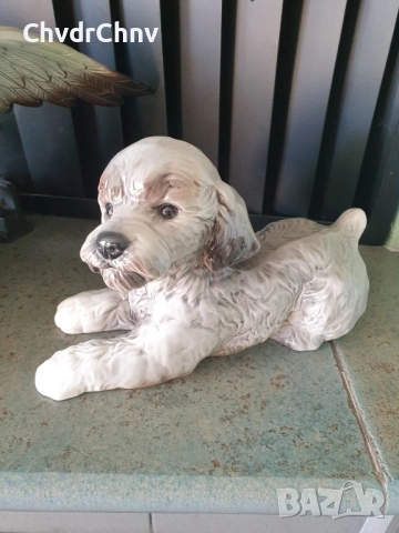 Гьобел статуетка 25см/Goebel немска порцеланова фигура на куче-пудел