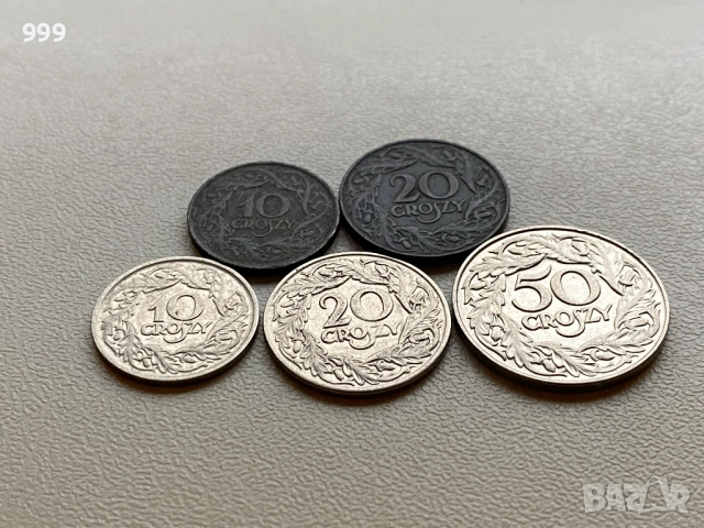 лот монети 1923 Полша - 5 броя, снимка 3 - Нумизматика и бонистика - 48442224