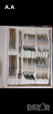 Уникален луксозен комплект за хранене с позлата.Нов,само за ценители, снимка 4 - Прибори за хранене, готвене и сервиране - 52829816