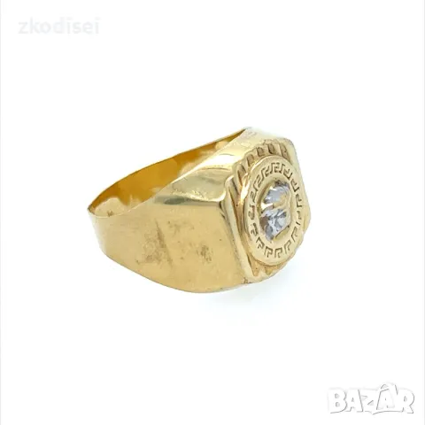 Златен мъжки пръстен 5,00гр. размер:69 14кр. проба:585 модел:27051-5, снимка 3 - Пръстени - 47716831