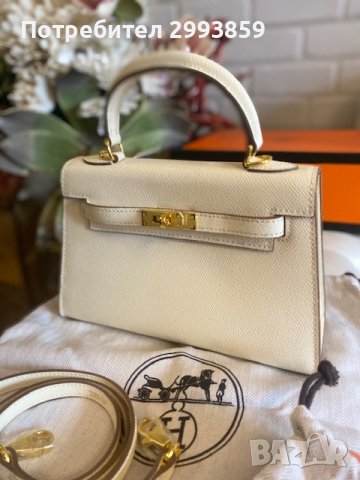 Чанта Кели*ЕРМЕС 25см*Hermes Kelly Mini*Epsom Leather Gold Hardware, снимка 8 - Чанти - 40729983