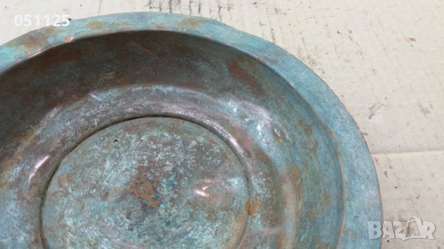 отличен кован възрожденски бакърен сахън, купа, паница , снимка 7 - Антикварни и старинни предмети - 42037595