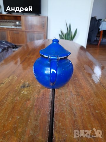 Стар емайлиран чайник #6, снимка 4 - Антикварни и старинни предмети - 40712980