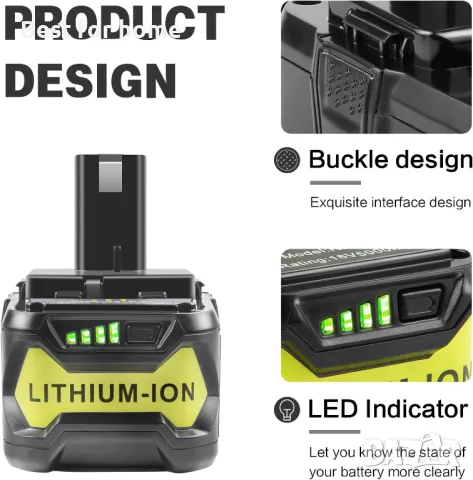 Батерия за Ryobi 18-Volt ONE+ 5 000mAh Li ion, снимка 8 - Винтоверти - 48848235