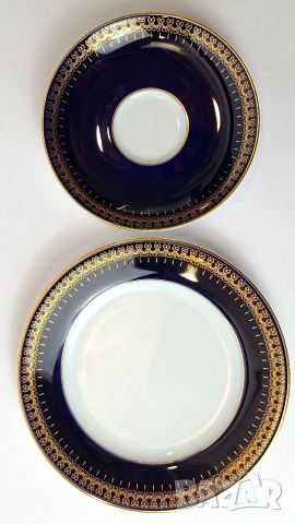 Чаша за кафе - троен сет, кобалтов - Romanov, снимка 3 - Чаши - 53665954