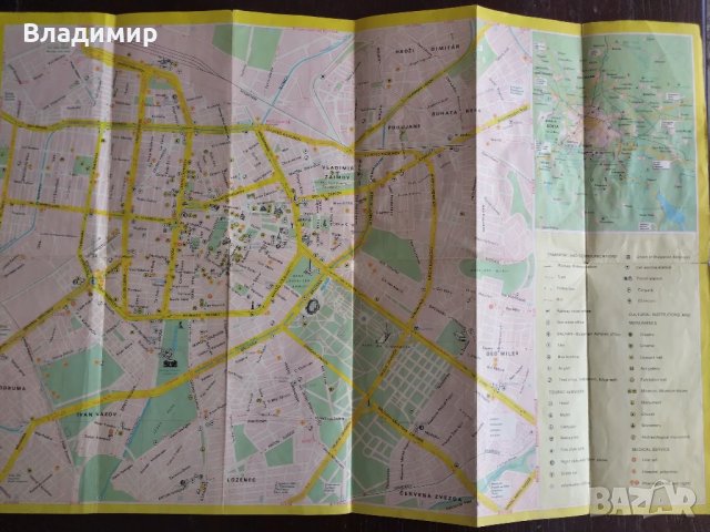 Карта на София - 1989 на Английски език , снимка 3 - Колекции - 51259297