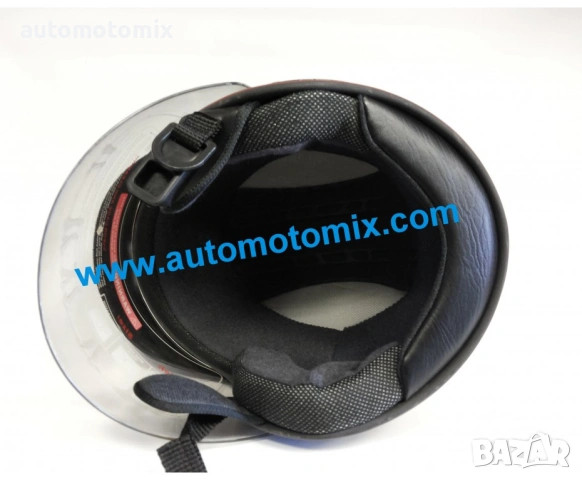 КАСКА ЗА МОТОР, ОТВОРЕНА КАСКА БЕЗ БРАДА ЗА СКУТЕР, С КОЗИРКА, ЧЕРЕН МАТ- 182, снимка 2 - Аксесоари и консумативи - 53768410