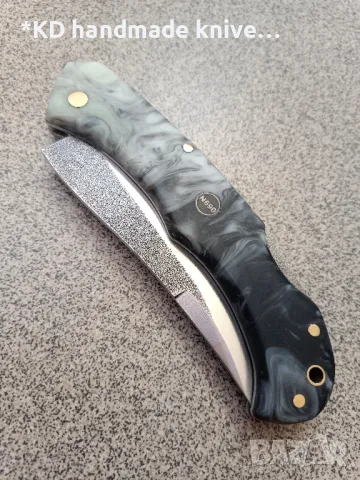 Сгъваем нож ръчно изработен от N690 стомана, снимка 3 - Ножове - 49960330