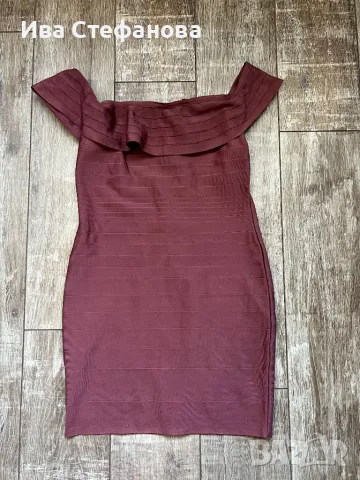 Нова къса елегантна парти коктейлна официална пепел от рози бандажна рокля , снимка 6 - Рокли - 48000038