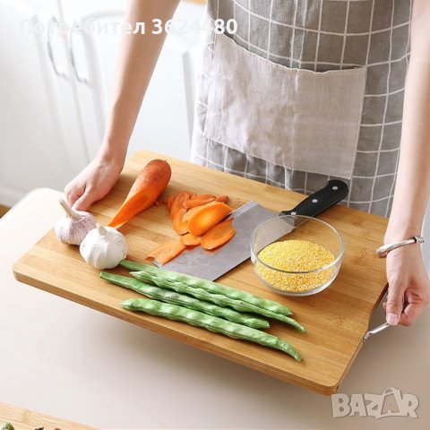 Бамбукова дъска за рязане с дръжка 34х24см Бамбукова дъска за рязане с дръжка 34х24см Бамбукова дъск, снимка 4 - Други стоки за дома - 40046467