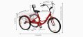 Нов Сгъваем Триколесен Велосипед 24 цола 7 скорости червен, снимка 3
