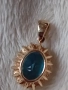 Златен медальон с естествен топаз, снимка 3
