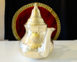 Антикварен бронзов чайник,релеф,орнаменти, снимка 3