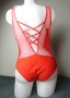 M/L ново с етикет дамско червено боди с ликра и тюл, снимка 3