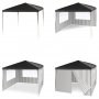 Градински павилион 3 х 3 метра, градинска шатра, шатра с 4 страници, сива райе , снимка 3