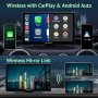 Нов 9-инчов Безжичен CarPlay/Android Auto + 2.5K Dash Cam за кола автомобил, снимка 2