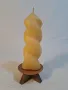дървен свещник с декоративна свещ 20/4, снимка 2