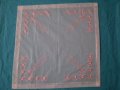  РЕТРО РЪЧНО БРОДИРАНО КАРЕ НА ТЮЛ С РОЗОВИ КОПРИНЕНИ КОНЦИ, снимка 3