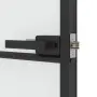 vidaXL Интериорна врата черна 83x201,5 см закалено стъкло и алуминий, снимка 7