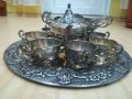 Стар гравиран сервиз за кафе , снимка 2