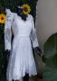 къса булчинска сватбена рокля с ръкави, снимка 1 - Сватбени рокли - 39215906