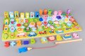Дървена дъска сортер за учене, смятане, форми 7в1, снимка 2