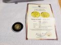  Сребърна инвестиционна монета сребро 999 /1000 с 24к позлата Перпера на Иван Асен II сертификат
