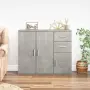vidaXL Сайдборд, бетонно сив, 91x29,5x75 см, инженерно дърво（SKU: 823273）, снимка 2
