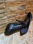 Дамски официални сатенени обувки на тънък ток тъмносини номер 38, снимка 4