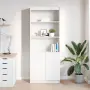 vidaXL Висок шкаф, бял, 70x35x180 см, инженерно дърво, снимка 3