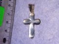 ЕЛЕГАНТЕН ИТАЛИАНСКИ СРЕБЪРЕН АРТ КРЪСТ СРЕБРО 925 с БЯЛА ПОЗЛАТА 38432, снимка 13
