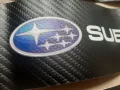 Черен карбон стикери с емблема и надпис на Субару Subaru кола автомобил джип ван, снимка 3
