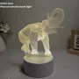 Холограмна 3D LED лампа Слон, снимка 2