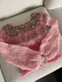 Дамски плетен пуловер в розово и бордо (ръчно изработен), снимка 1