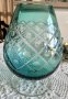 Кристална ваза гравирана зелена Германия 60-те години, снимка 2