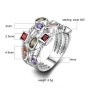 Дамски многоцветен пръстен с циркони, снимка 6