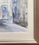 Картина, акварел, пейзаж, къщи, кафене, подписана, снимка 5
