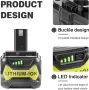 Батерия за Ryobi 18-Volt ONE+ 5 000mAh Li ion, снимка 8