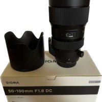 Обектив Sigma 50-100 f1.8 Nikon бартер за широк, снимка 1 - Обективи и филтри - 41641750