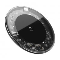 BASEUS Обикновено индукционно зарядно устройство 15W прозрачно WXJK-BA02, снимка 4 - Безжични зарядни - 35966477