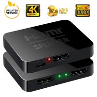 4K HDMI активен сплитер, разклонител, Splitter 1 вход и 2 изхода, снимка 2 - Кабели и адаптери - 34140694